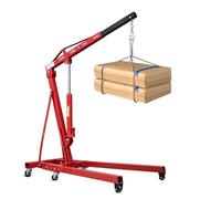 Folding Hydraulic Engine Hoist, Heavy Duty Steel Crane with 6 Wheels for Car Repair and Garage, Max Load 4409 LBS