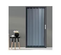 Folding Interior Accordion Door, Aluminum No Drill Doors with Upgraded Roller & Handle, Complete Hardware Set for Closet or Bathroom Doorways
