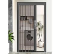 Folding Interior Doorway Metal Mesh Screen Door, Lockable Sliding Gate No Drill, Room Divider for Kitchen Bedroom Laundry
