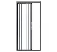 Folding Internal Roll Up Screen Door, Space Saving Retractable Louvre Accordion Gate, Aluminum and Clear Acrylic Construction