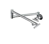 Folding Into The Wall Faucet, 304 Stainless Steel Universal Rotation Kitchen Concealed Single Cold Tap Leak Free Design(Chrome A)