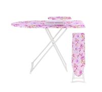 Folding Ironing Boards, 107x30cm Full-Size Ironing Board, Lightweight Iron Board with Cotton Cover, Portable Tabletop Iron Boards, Non-Slip Feet & Irons Rest (Pink)