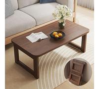 Folding Japanese Floor Table, Solid Wood Low Coffee Table, Collapsible Table for Sitting, Compact Walnut Tea Table (47x20x16inch) - Versatile Home Décor