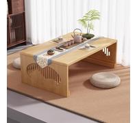 Folding Japanese Floor Table, Solid Wood Low Tatami Table with Smooth Edges, Compact Design for Tea, Living Room, Dining, 120x48x40cm