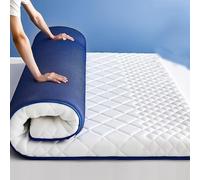 Folding Japanese Futon Mattress 9cm Thick Single & Double Size Ideal for Home Camping Sofa Bedroom Camper - White 180x200cm King Size