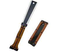 Folding Japanese Pull Saw - 6.3 Inch Double-Edged SK5 Blade, 13/14 TPI Japanese Hand Saw & Flush Cut Saws for Woodworking, Pruning, Camping and DIY Projects