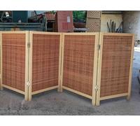 Folding Japanese Room Divider 4-Panelfor Home & Office Freestanding Wood Partition Short 2ft 3ft 4ft 5ft 6ft Ideal for Hallway & Entryway (H 170cm/5.5ft)