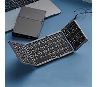 Folding Keyboard, touchpad/Numeric keypad Integrated, Bluetooth Triple Folding, Suitable for iPad, MAC/Win/Android Tablets (Black, Single Keyboard Model)
