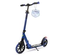 Folding Kick Scooter for Adults and Kids - Boys and Girls Freestyle Scooter with Big Wheels, 1-Kick Open Mechanism, Anti-Slip Rubber Deck and LED Light - Folding Grips Handlebar Adjusts to 3 Heights