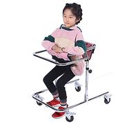 Folding Kids Rolling Walker with Seat & Wheels, Kids with Cerebral Palsy & Disability Walking Aid, Removable Metal Walker for Child/Toddlers (Pink-S)