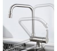 Folding Kitchen Tap Under The Window Rotating Single Handle Fold Down Kitchen Taps Brass Hot and Cold Water-Chrome Plated