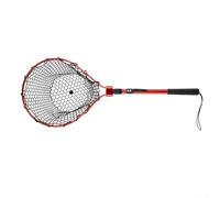 Folding Landing Net, Portable Small Silicone Net Head Aluminium Alloy Telescopic Rod Fishing Net for Lure Fishing Compact(30cm black)