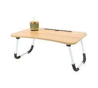 Folding Lap Desk for Laptop，Portable Laptop Desk Bed Table Standing Work Table Bed Tray with USB Port and USB light/Cup Holder/Laptop stand for Bed Couch/Sofa