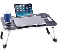 Folding Laptop Desk Table Stand for Bed And Sofa, 60 x 40 x 28 cm (Black marble)