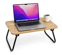 Folding Laptop Table Bed Tray Portable Breakfast Desk Sofa Work Study Table Wood Effect 52.5x30x21.5 cm