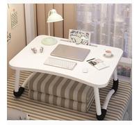 Folding Laptop Table Desk Bed Sofa Multifunctional Tray for Study, Work, Breakfast Ideal for Young People at Home or Travel (Without Drawer, White)