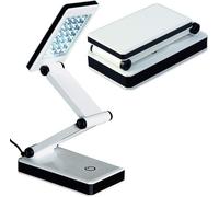 Folding LED Touch Control Lamp - Battery or Mains Powered Super Bright Compact Portable Desk, Bedside Table or Camping Light with 24 LEDs - Measures 12.5 x 7.5 x 4.5cm when Folded