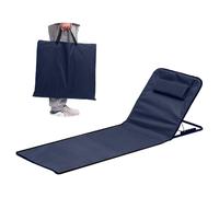 Folding Lightweight Beach Lounger, Beach Mat with Backrest, Adjustable, Portable Lounger, Beach, Sun Mat, Foldable with Carry Bag and Practical Storage Compartment, for Pool, Beach, Garden, Patio