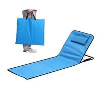 Folding Lightweight Beach Lounger, Beach Mat with Backrest, Adjustable, Portable Lounger, Beach, Sun Mat, Foldable with Carry Bag and Practical Storage Compartment, for Beach, Pool, Garden and Patio