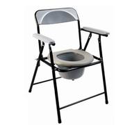 Folding Lightweight Commode Chair with top Loading Easily Removable 5 Litre Pot Travel Toilet ECCOM1