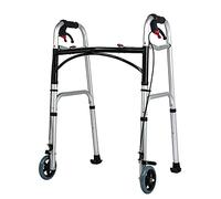 Folding Lightweight Mobility Aid Aluminium Height Adjustable Walking e with Handbrake and 2 Wheel Rollator, Helping Walking