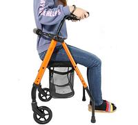 Folding Lightweight Rollator Walker, with Seat& 2 Big Wheels, Adjustable Height Seniors Upright Walker Glides, for Outdoor Indoor All Terrain (Size : 2 Wheels) Feito na China (2 Wheels)