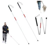Folding Lightweight White Cane, Blind Cane for The Visually Impaired, Professional R5M5 with Shaft Alloy Aluminum Mobility Aid Night Aluminium Sticks, mice sticks Folding-50inch-Walking-Alumin