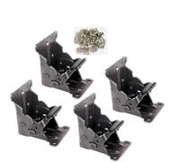 Folding Locking Hinge 2 Pieces/4 Pieces 90 Degree Right Angle Thickeneded Self-Locking Foldableing Hinge Table Stool Coffee Furniture Hardware Accessories with Screws(4Pcs with Screws)