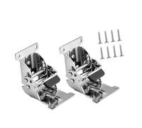 Folding Locking Hinge 2X Furniture Leg Hinges Folding Accessory 0-90-180 Degree Simple Assembly Multifunctional Lock Extension Support Self Locking(Silver)