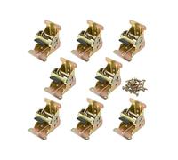 Folding Locking Hinge 8 Pack 90 Degrees Folding Table Legs Brackets, Lock Extension Support Bracket Heavy Duty, Foldable Self-Lock(Yellow)