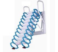 Folding Loft Ladder Wall Mount Ceiling Attic Stairs - Alloy Steel Telescoping Pull Down Hideaway Ladder for Space-Saving Access to Attic and Loft