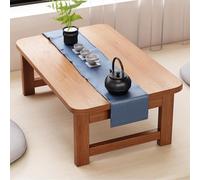 Folding Low Floor Coffee Table - Compact Kotatsu Dining Table for Small Spaces Tatami & Bay Window Use Ideal for Sitting on the Floor (Brown 120x50x40cm)