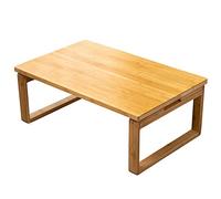 Folding Low Table Japanese Bamboo Square Dining MultiFunctional Small Desk for Home Living Room Natural Finish