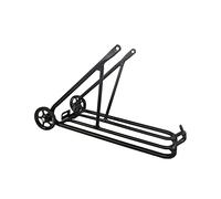 Folding Luggage Carrier Detachable Polished Rear Rack Biking Shelf with Wheels Replacement for Brompton, Black