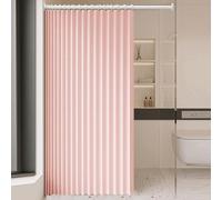 Folding Magnetic Blackout Shower ain - Space-Saving Privacy Solut for Small Bathrooms, Iron Rod Included - (W240 x H200CM)
