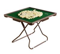 Folding Mahjong Table, 4 Player Square Card Table with 4 Cup Holders & Drawer, Multifunction Game Table Portable Board Game Domino Table for Mahjong, Poker Blackjack