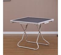 Folding Mahjong Table - Portable 4 Player Game Table for Poker and Blackjack - Includes Cup Holders and Trays