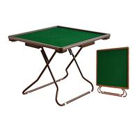 Folding Mahjong Table, Portable 4 Player Square Card Table with Cup Holders & Drawer for Mahjong, Poker, Blackjack and Domino Games