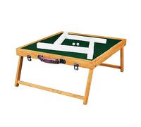 Folding Mahjong Table - Portable Square Game Table for 4 Players with Green Playing Surface, Ideal for Family Gatherings, Dorms, and Parties