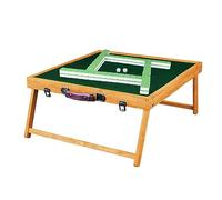 Folding Mahjong Table - Portable Square Game Table for 4 Players with Green Playing Surface, Ideal for Family Gatherings, Dorms, and Parties