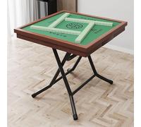 Folding Mahjong Table with Cup Holders - Portable Wooden Board Game Table for Majiang - Foldable Card Table with Drawer