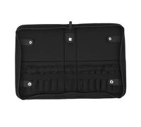 Folding Makeup Brush Case Stand Up Professional PU Leather Cosmetic Brush Organizer Holder with 29 Pockets for Makeup Artists Travel