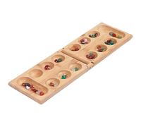 Folding Mańcalą Board - 12.6x3.9x0.6in bambooChess, Colorful Pebble Stones, montessoriPuzzle | Strategic Interaction Africa Mańcalą Game for Kids Adults Party Travel Creativity Confidence