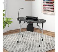 Folding Manicure Nail Table - Black