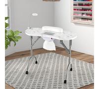 Folding Manicure Nail Table - White