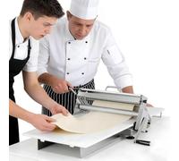 Folding Manual Dough Rolling Machine for Bakery, Pizza and Croissants. Pastry Rolling Pin Stainless Steel with Adjustable Thickness 0.2 to 25 Mm. Commercial Domestic 400-Type
