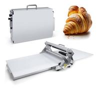 Folding Manual Pasta Maker, Stainless Steel Pizza Machine, Adjustable Thickness for Homemade Puff Pastry and Dough