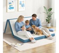 Folding Mattress Double, 4 Inch Foldable Floor Mattress, Tri-fold Easy Storage Gel Memory Foam Mattress with Washable Cover & Pressure Relief for Camping, Guest, Caravans (150 x 200 x 10cm)