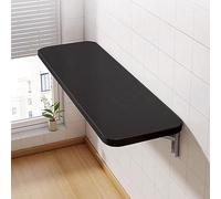 Folding MDF Dining Table, Small Space Computer Desk for Kitchen & Living Room, Wall-Mounted, Compact Design (80 x 50 x 1.6 cm, Black)