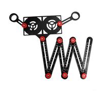 Folding Measuring Ruler, Aluminium Alloy Multi-Angle Layout Tool with Inch and Centimetre Scales for Woodworking, Tiling, Glasswork and Construction(6 FOLD Ruler)